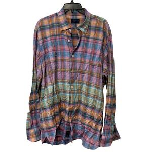 Calder Carmel Mens Limited Edition 1/200 Plaid Cotton Button Down Shirt XL Multi
